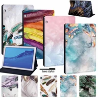 for huawei mediapad m5 lite 8m5 10 8m5 lite 10 1t3 8 0t3 10 9 6t5 10 10 1 pu leather tablet case feather print cover