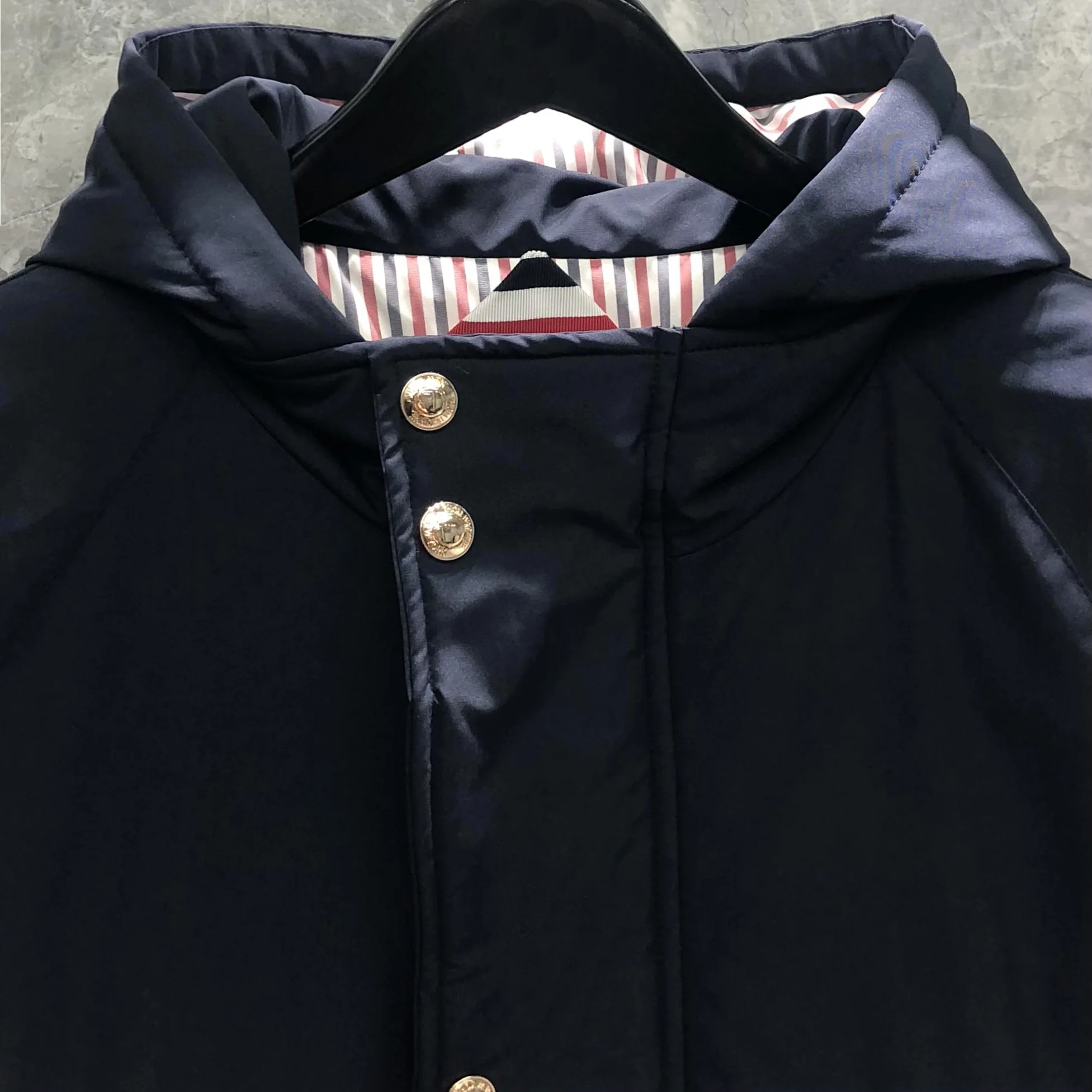 TB THOM Women Down Jackets For Men Fashion Brand Overcoats Long Navy Hoodies Down Jacket Winter Warm TB Coat