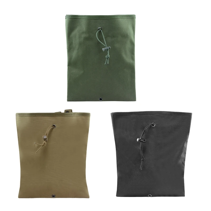 

E7CD Portable MOLLE Dump Pouch Tacti-cal Mag- Recovery Pouch Drawstring Magazine Recycling Pouch Airsoft Hunting Gear for Men