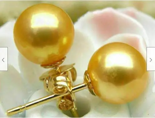

Rune AAAA 9-10mm Round Natural South Sea Golden Pearl Earring