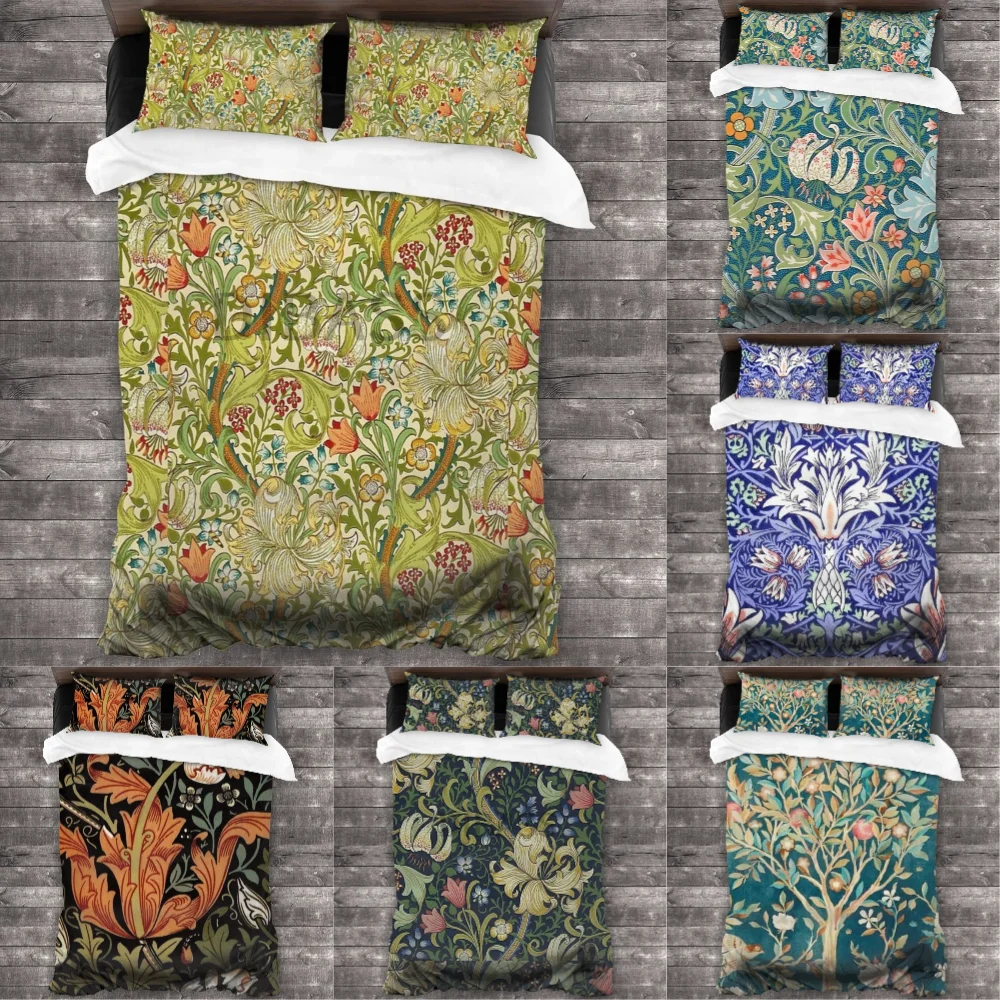 

Soft Microfiber William Morris Golden Lily Comforter Set with Pillowcases Duvet Cover Bedding Set