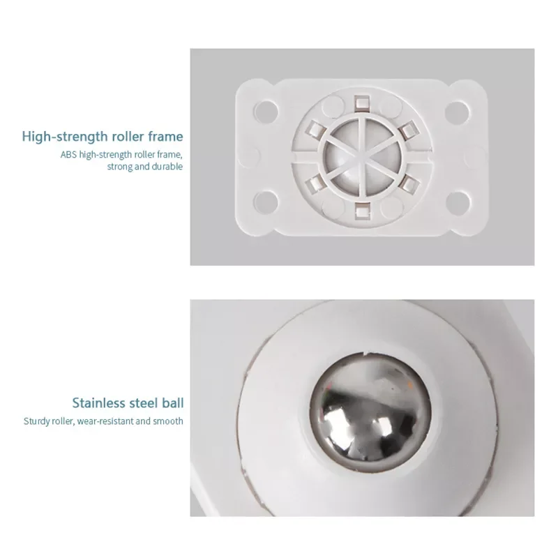 

NEW2022 4PCS For Furniture Stainless Steel Roller Self Adhesive Furniture Caster Home Strong Load-bearing Universal Wheel