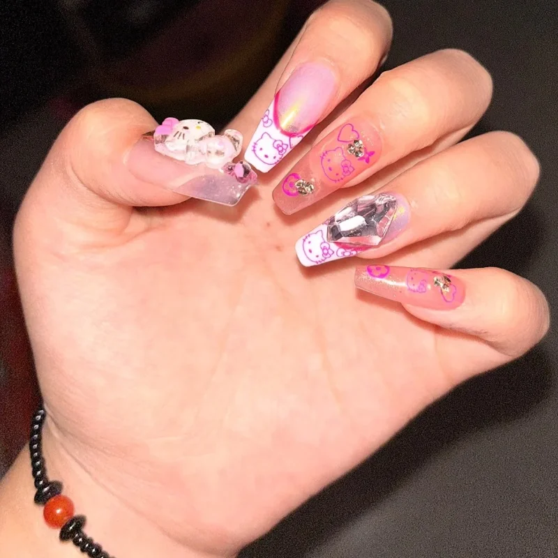 Sanrios девушка мультфильм сладкая Аврора французская длинная трапеция Hellokittys патч