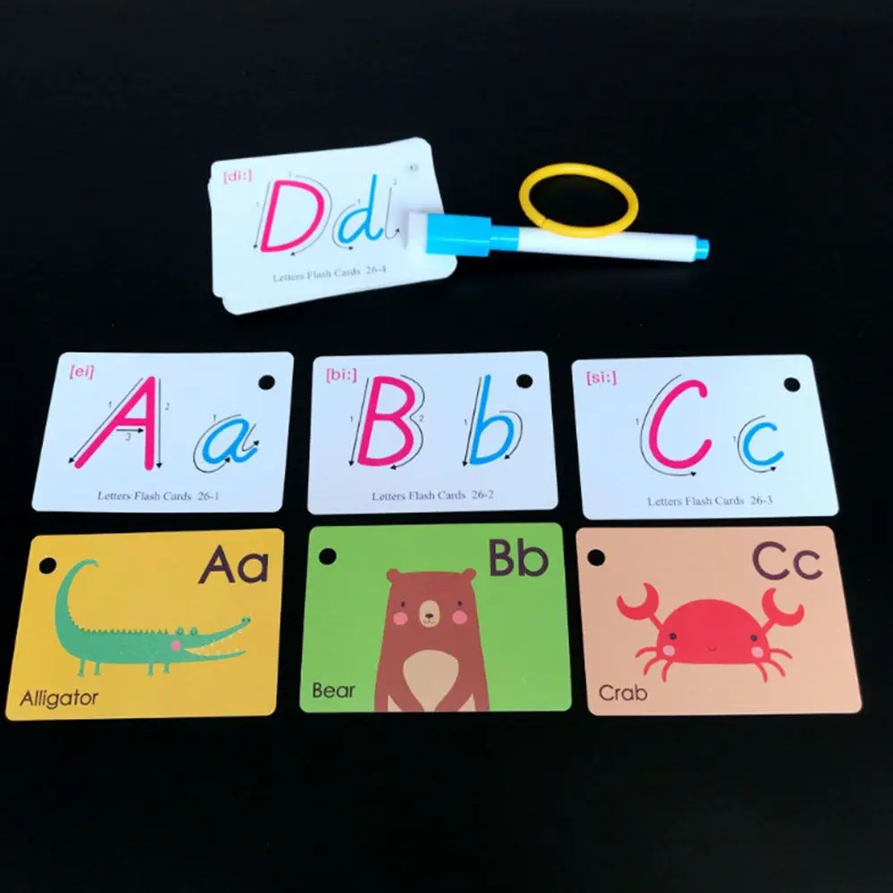 

Children Kindergarten Alphabet Animals English Learning Learning Cards Memory Training Flash Cards Educational Toy