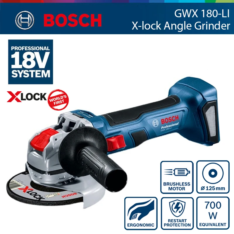 Bosch 125 мм бесщеточная электрическая угловая шлифовальная машина X-lock