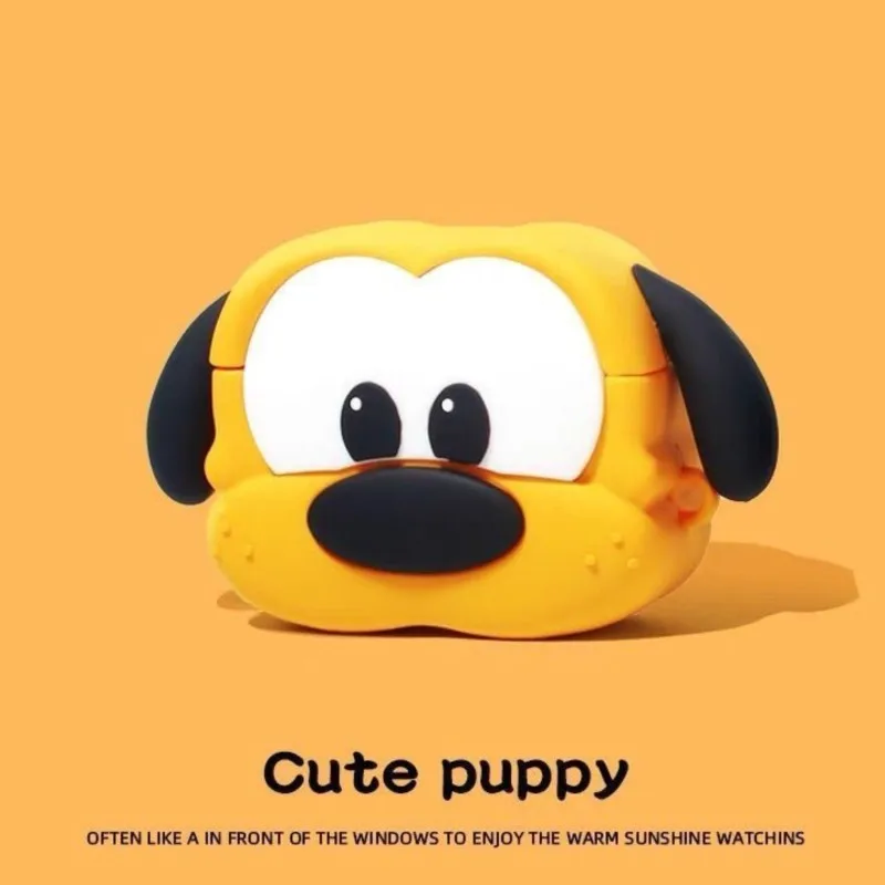Фото Силиконовый чехол Disney Pluto 3D с мультяшным рисунком для AirPods с плетеным ремешком, милый противоударный чехол для AirPods 3 4 Pro Pro 2 Pro 3 №2