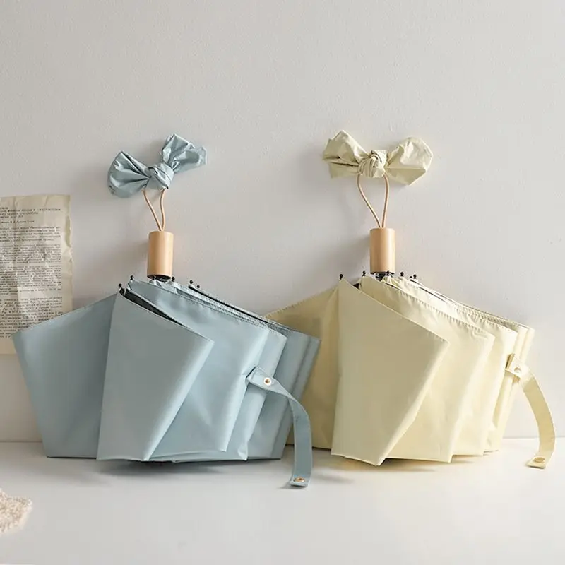 

Зонт от солнца женский складной, простая Складная защита от ультрафиолета, от дождя и блеска, с клеем, черный