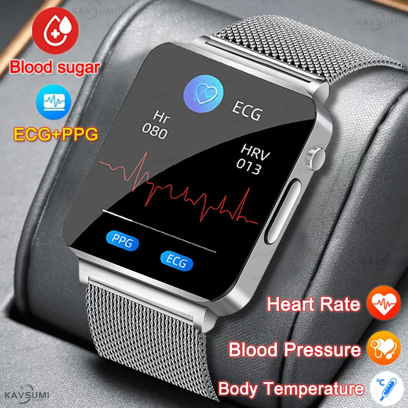 

New Health Smart Watch Men Women Blood Glucose ECG Blood Pressure Body Temperature Sports Waterproof Fitness Tracker Smartwatch