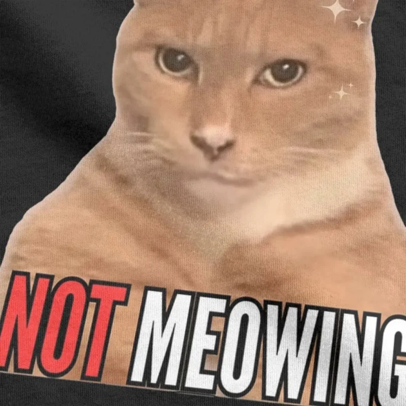 Забавные мужские футболки Mewing not meизвиваемые с котом и мемом забавная Мужская