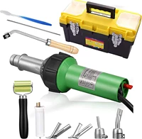 1600w plastic welder hot air torch plastic welding gun welder pistol pe pvc plastic repairing tool kit with nozzles roller