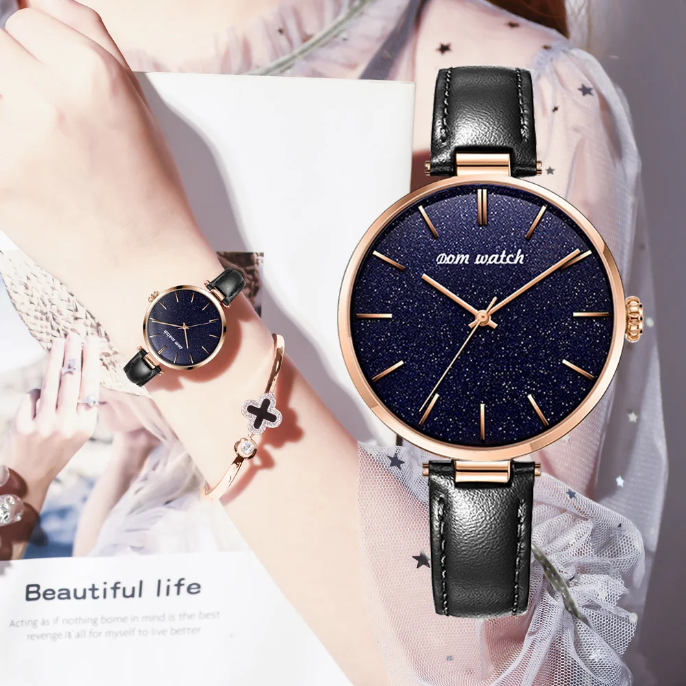 

DOM Luxury Women Watches Starry Sky Female Clock Quartz Wristwatch Fashion Ladies Wrist Watch reloj mujer relogio feminino