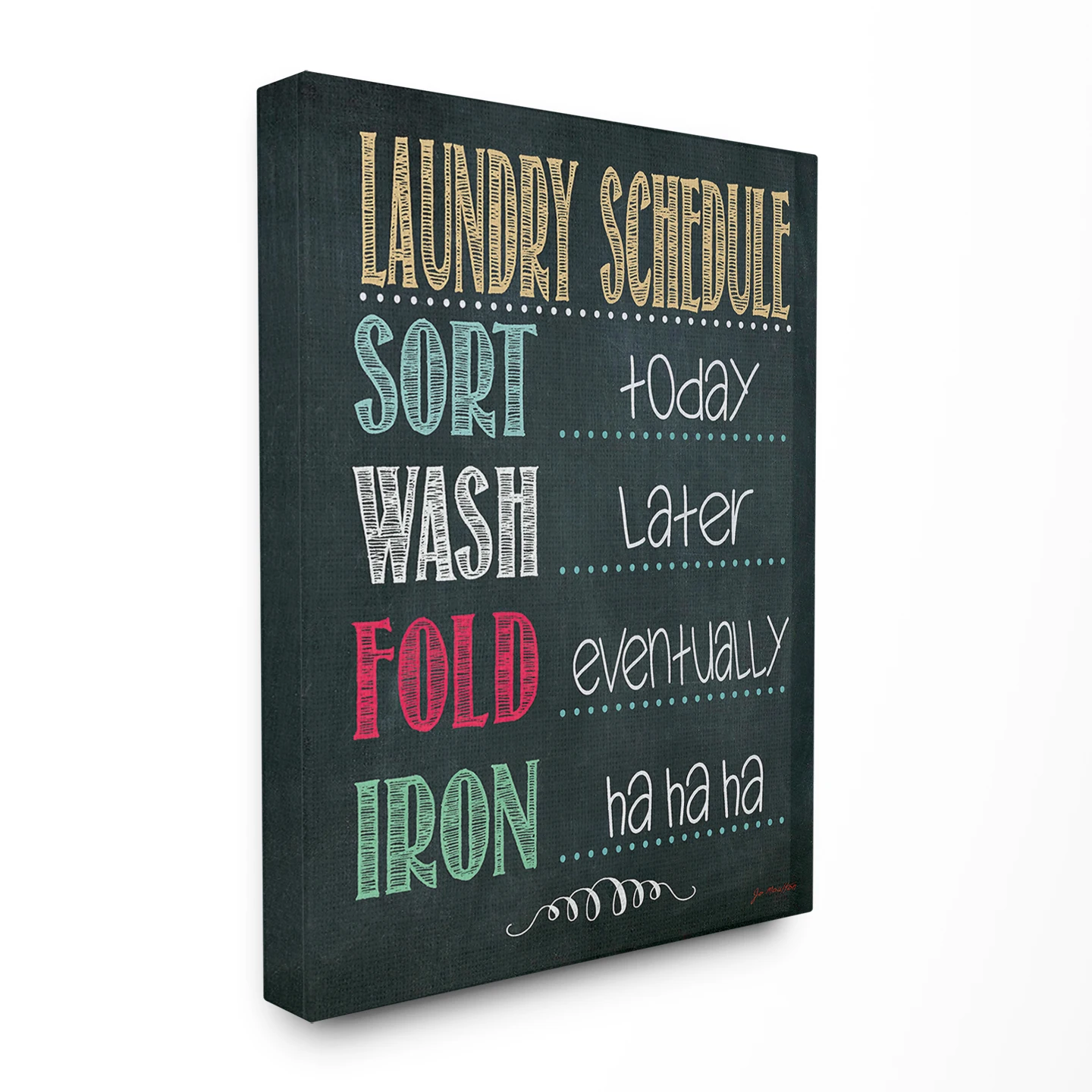 Laundry Schedule Chalkboard Bath Wall Plaque, 24 in x 30 in, Design by Jo Moulton