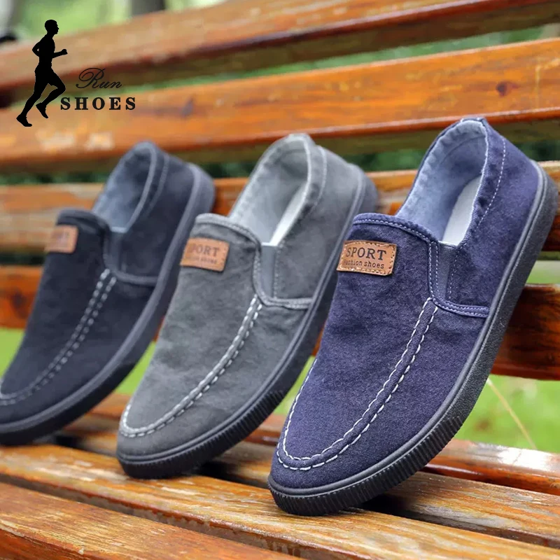 

Туфли мужские джинсовые без шнурков, повседневные Мягкие кроссовки, круглый носок, без застежки, лоферы, для вождения, спорта, отдыха, без шнурков