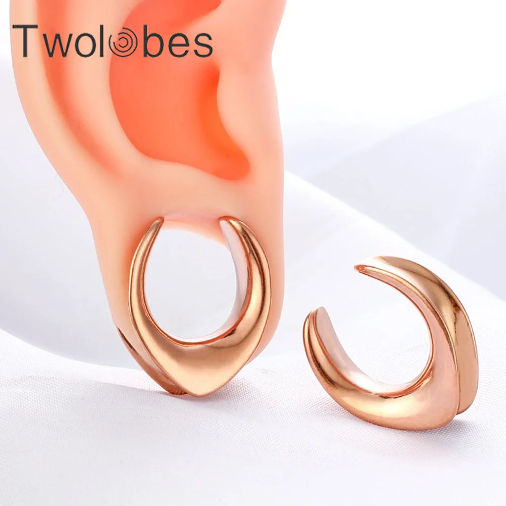 

Towlobes 2PCS Saddle Ear Tunnels Gauges Plugs Piercing Expander Stretchers Stainless Steel Body Jewelry Women Earrings Gift