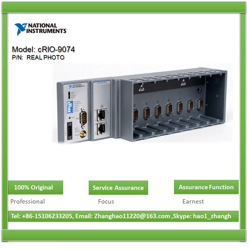 

NI cRIO-9074 779999-01 8 slot, 400 MHz CPU, 128 MB DRAM, 256 MB storage capacity, 2 million gate FPGA CompactRIO controller