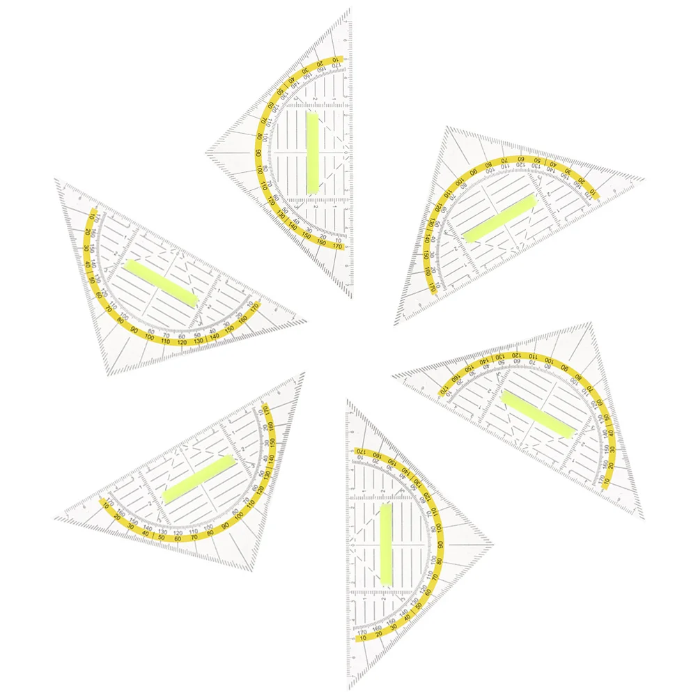 

6Pcs Geometry Triangle Rulers Drawing Rulers Measurement Tools Set Squares