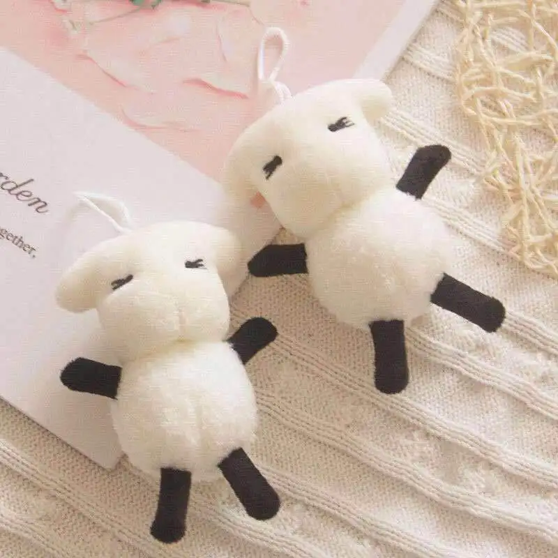 

Plush Stuffed Toy Cute Sheep 14cm Adorable Kawaii Plush Dolls Gift for Birthday Christmas New Year Kids Small Pendant Plushie
