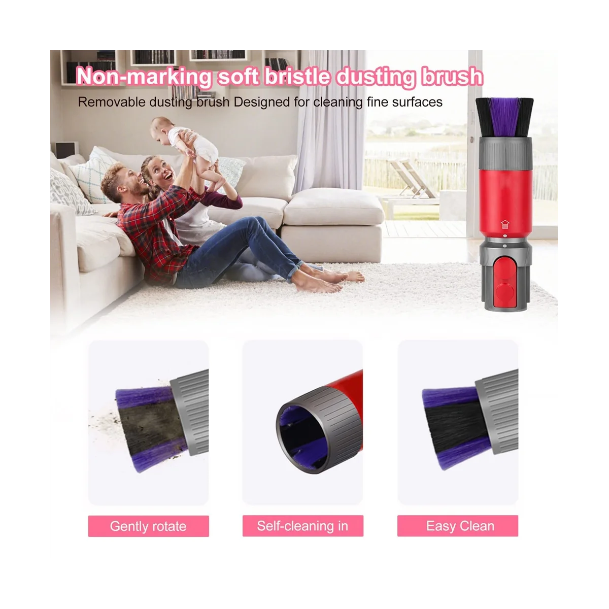 Щетка для пыли без остатков набор аксессуаров пылесоса щетка Dyson V7/V8/V10/V11/V12/V15