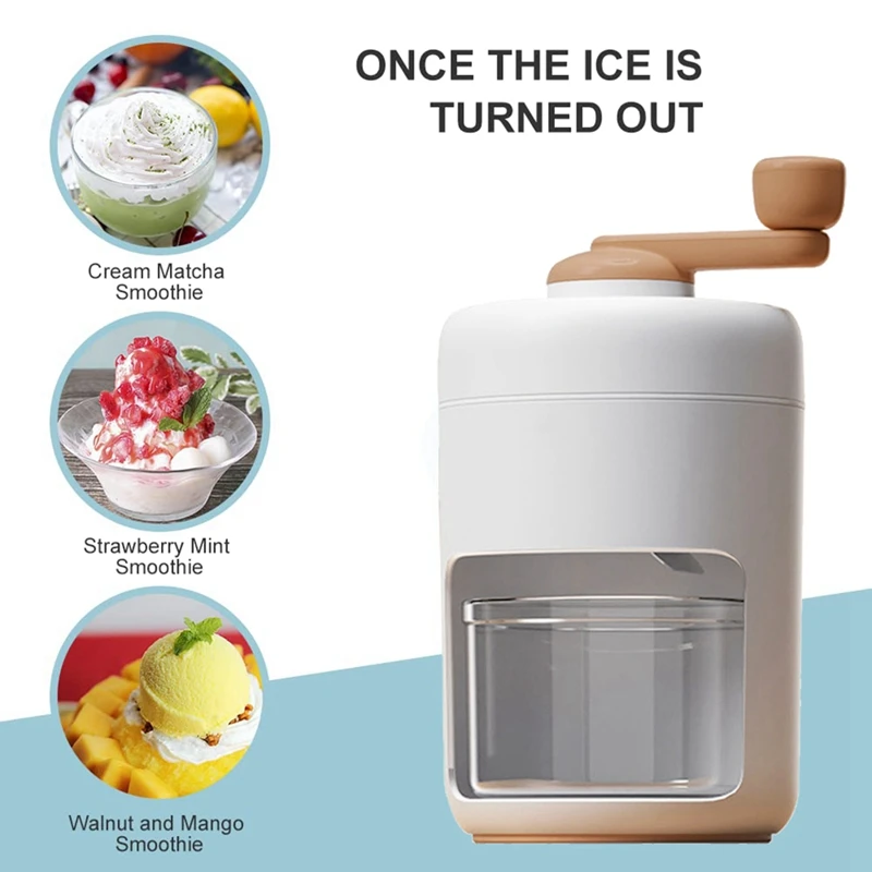 Manual Ice Crusher Smoothies Slush Machine With  Box Mold Slushies Maker  For Kitchen Gadgets Ice Blender
