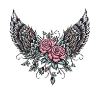 beautiful angel wing diy patches iron on transfers patches t shirt applique vinyl unicorn heat transfer clothes stickers thermal
