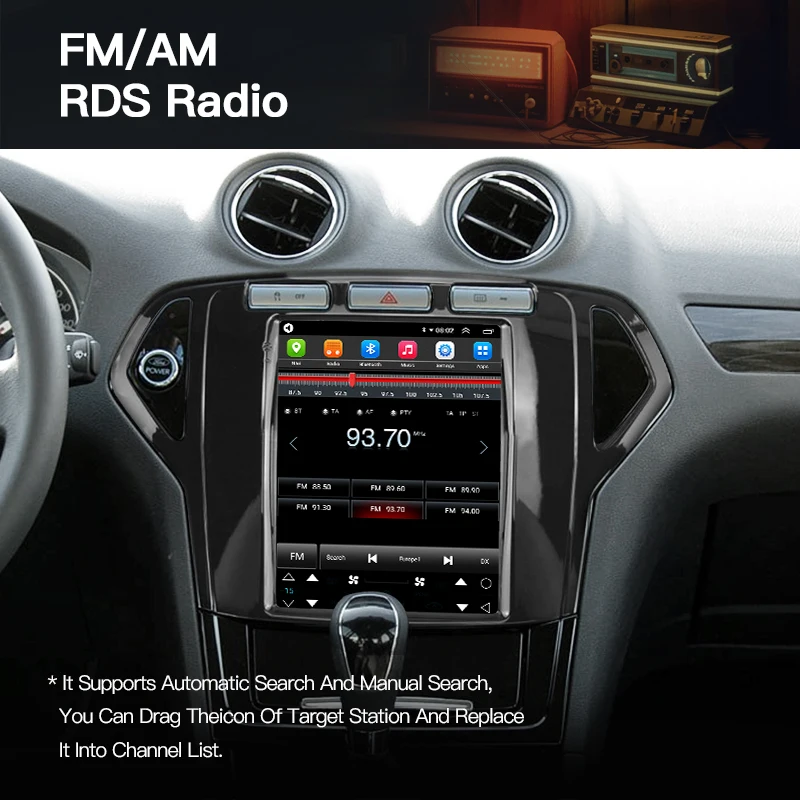 Android 13 для Tesla Style Ford Mondeo MK4 2007-2010 авторадио стерео мультимедийный плеер