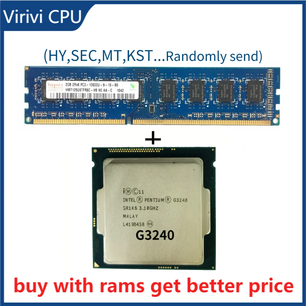 

DDR3 2G 1333 МГц с G3240 ЦПУ процессор 3,1 ГГц 3M кэш SR152 LGA 1150 G3240 ЦП