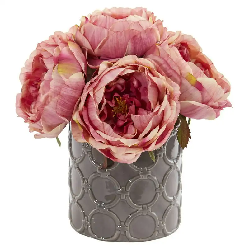 

Rose Artificial Arrangement in Gray Vase, Red