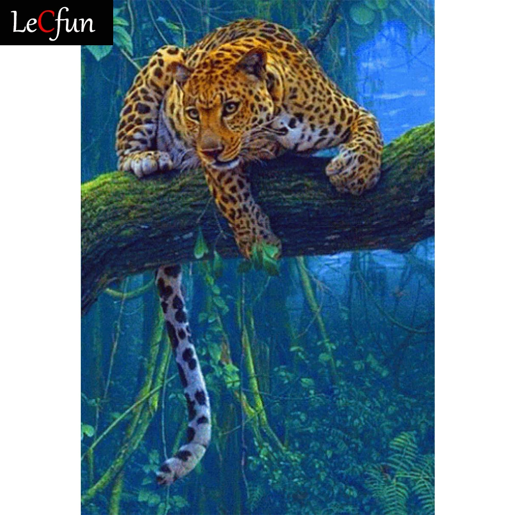 

LeCfun Leopard Diamond Painting Kits Animal 5D Full Drill Diamonds Art Square/Round Gem Rhineston Cross Stitch Home Decor