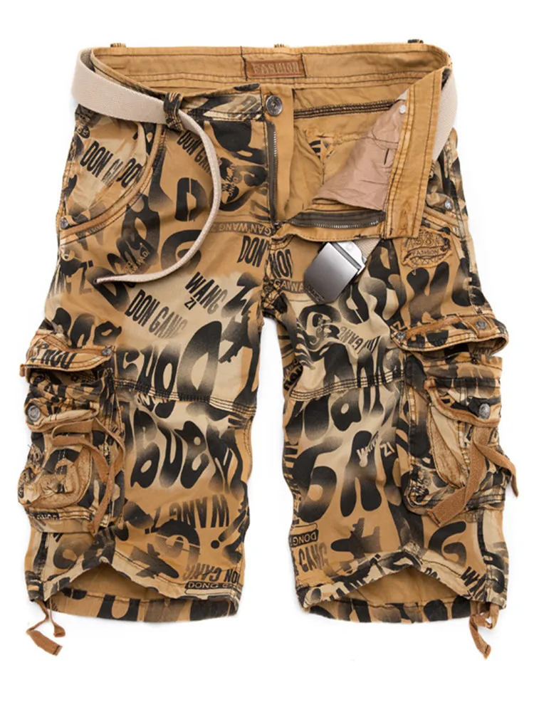 

NEW Men Cargo Shorts Casual Loose Shorts Cotton Military Overalls Men Camouflage Tie-dye Shorts Plus Size