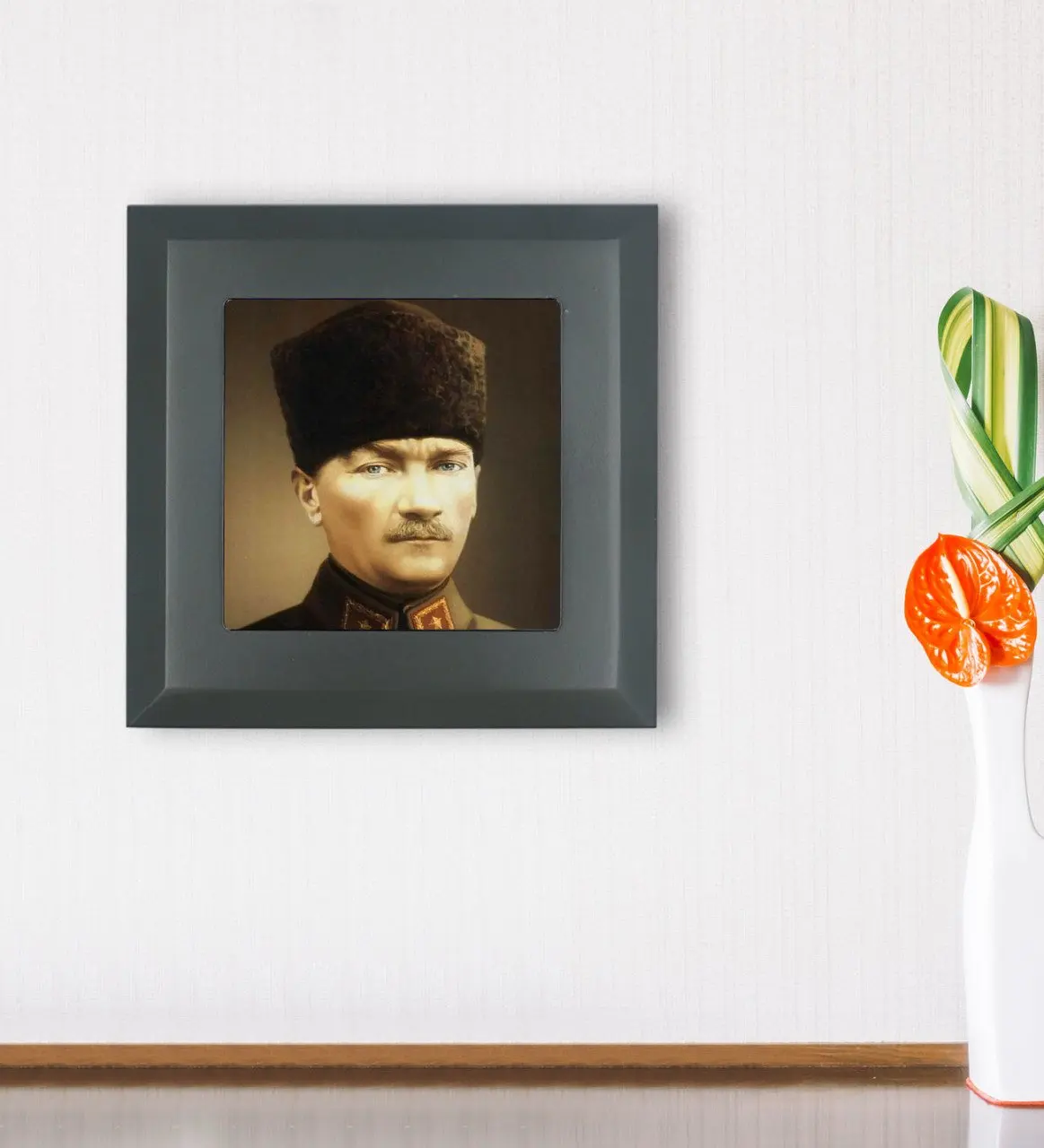 

BK Gift Atatürk Designed Wood Framed Stone Wall Dekoru-25