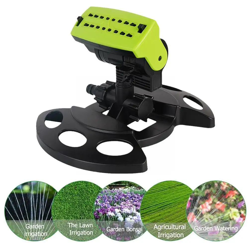 Garden Sprinkler 16 Holes Automatic Swinging Watering Irrigation System For Outdoor Lawn Flowers Vegetables Water Sprayer W3K0