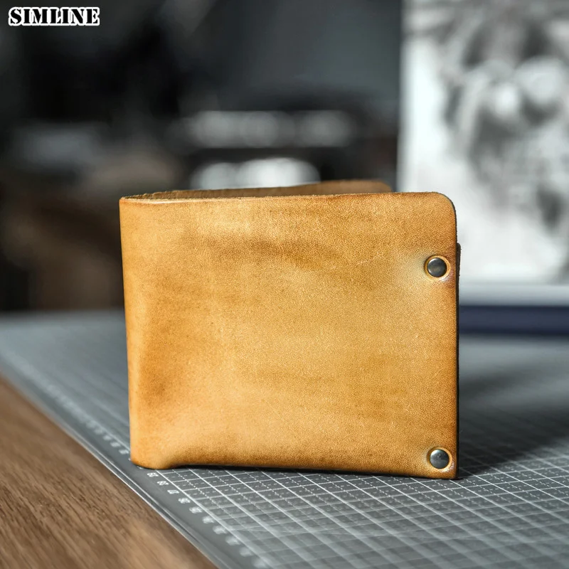 

100% Genuine Leather Wallet For Men Male Real Cowhide Vintage Handmade Short Small Bifold Men's Purse Card Holder Carteira Man