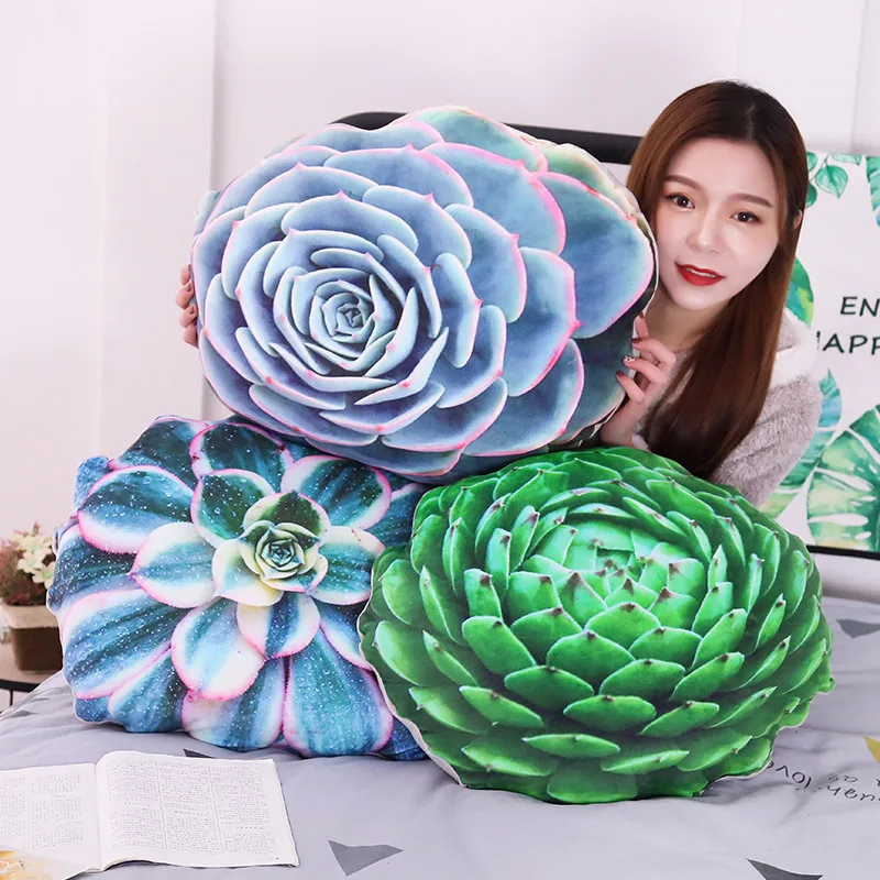 

3D Printed Simulated Succulent Plant Cactus Plush Toy Stuffed Lifelike Pillow Sofa Cushion Family Decor Birthday Gift