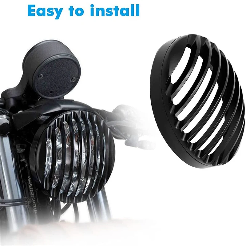 

Motorcycle Headlight Grill Cover 5 3/4INCH for Harley Super Glide Street Bob for Super Glide Low Rider Softail Headlight Guard