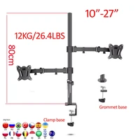 80cm dl t902 280ii full motion dual monitor desktop stand holder 10 27 clamp grommet hole base pc mount foldable a