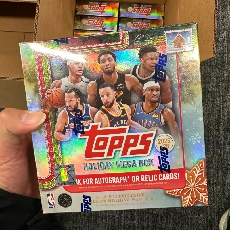 Фото В наличии: Оригинальный набор коллекционных баскетбольных карточек Topps Chrome Holiday Mega Box 2025-26, рождественское издание, коробка-сюрприз №4