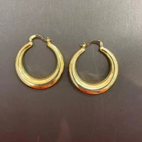 trendy gold copper brass plated round hoop earrings for women fashion earring accessories wedding birthday party gift