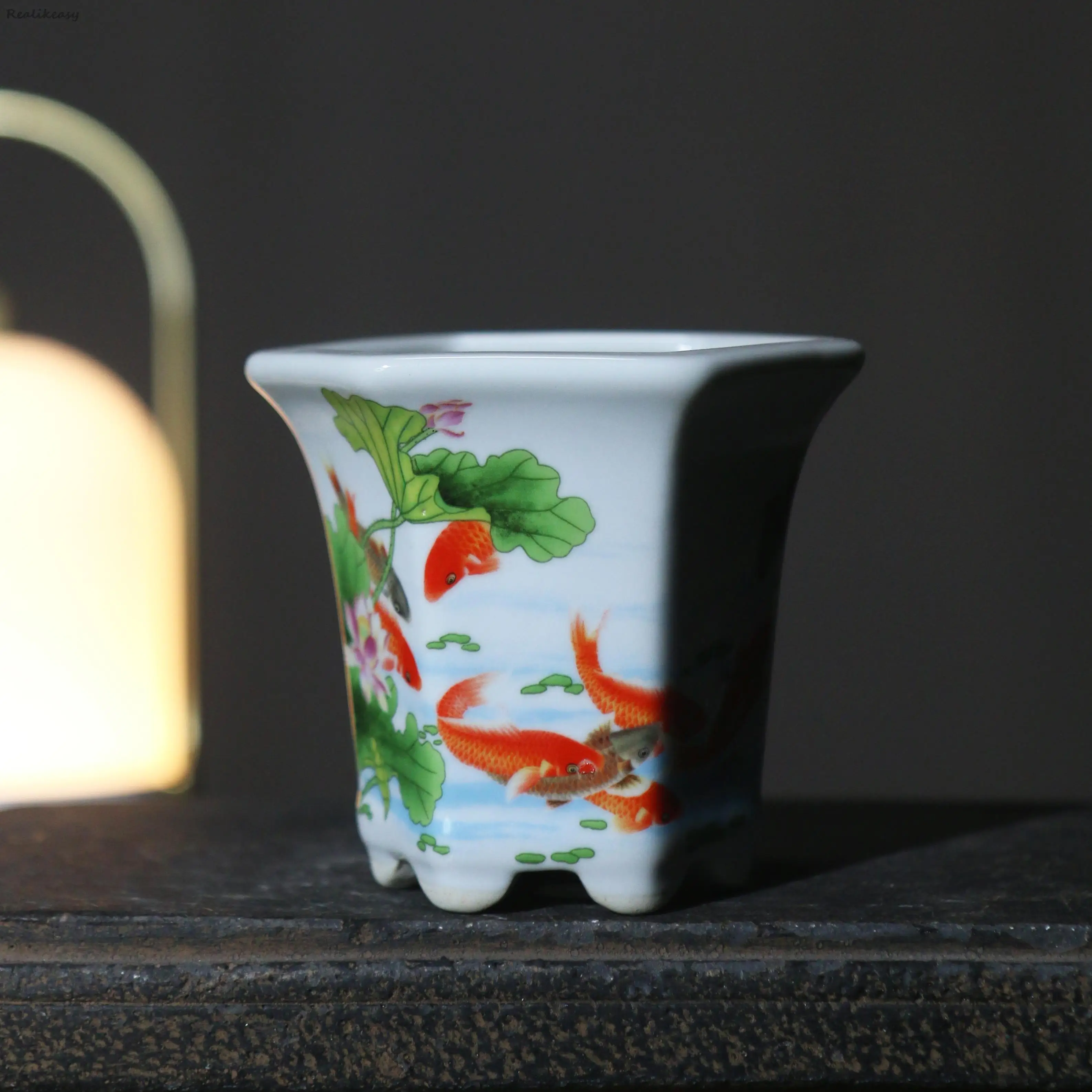 

Керамический шестиугольный горшок для суккулентов Realikeasy LF277