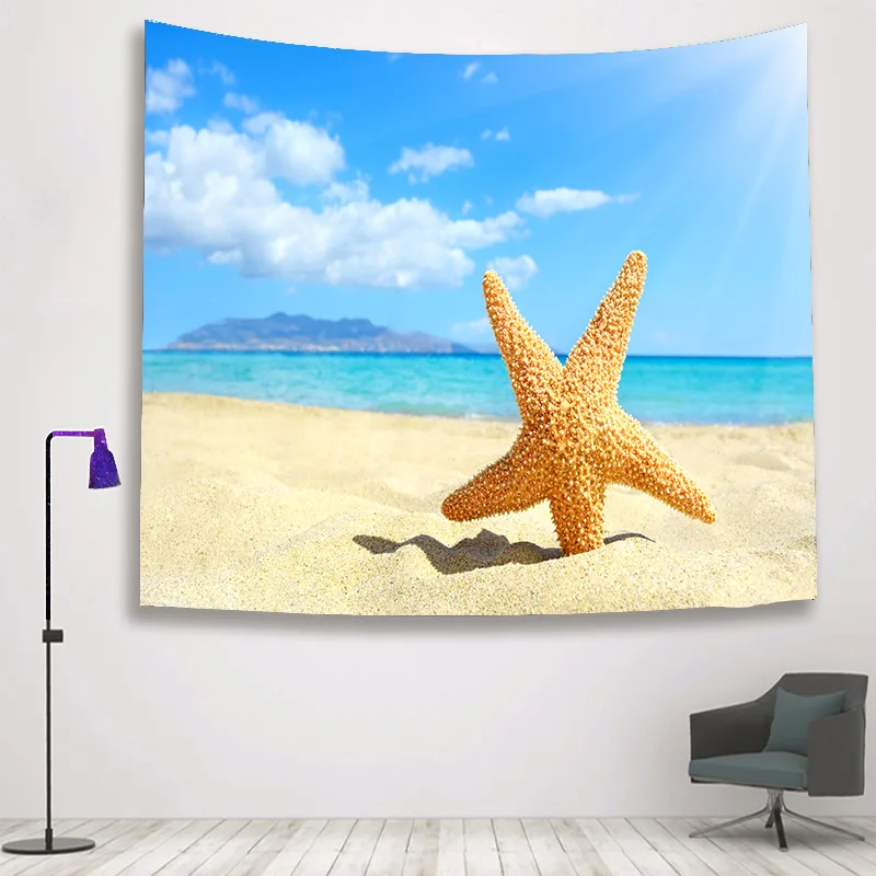 Психоделический небесный океан морская звезда гобелен хиппи ткань украшение для