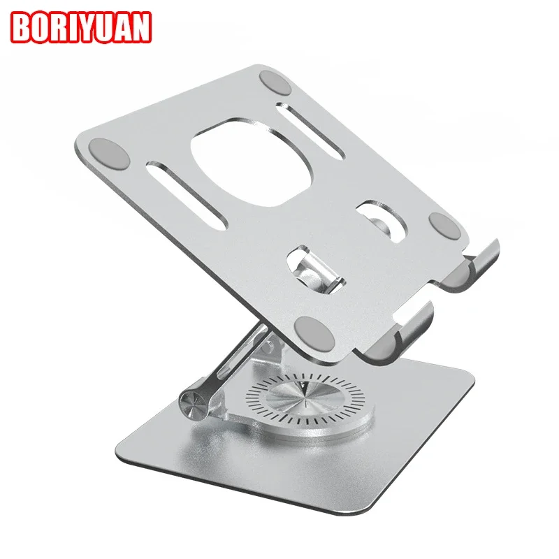 

Tablet Stand Base Aluminum Alloy Folding Heat Dissipation 360° Rotating Game Live Stand Upgrade Chassis Dual-axis Desktop Lift