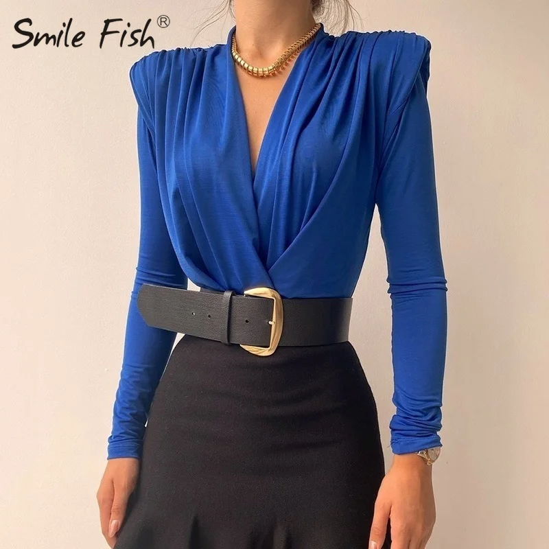 

New Sexy Women Wrap Body Tops Bodycon Deep Plunged V-Neck Bodysuits Red Jumpsuit Long Sleeve Slim Rompers Mujer Overalls G3179