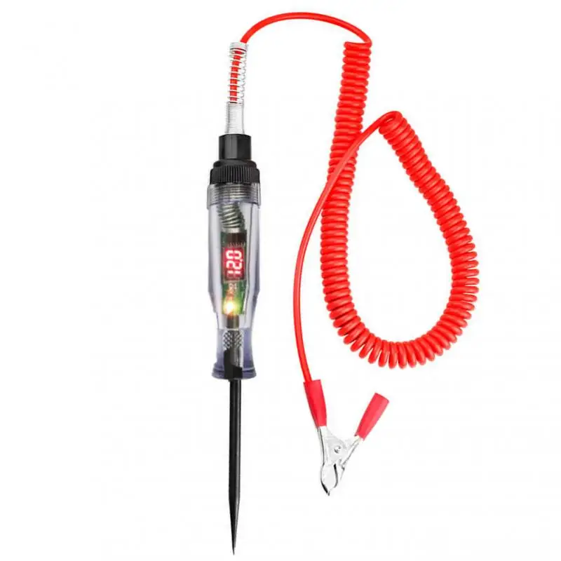 

Hot Selling Voltage Diagnosis and Testing Tool 6-24V Digital Lcd Circuit Tester Onboard Truck Circuit Tester Probe Spring Wire