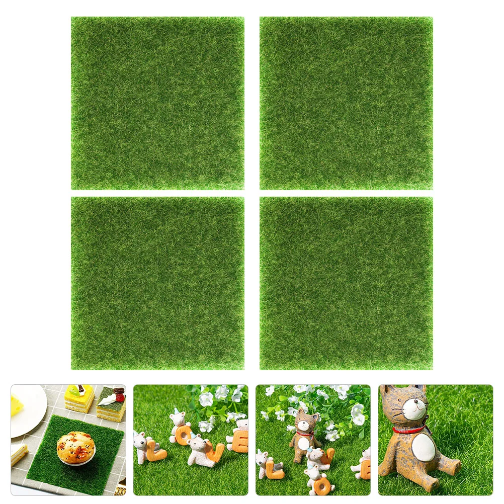 

Grass Artificial Turf Fake Mat Garden Wall Panels Lawn Rug Model Faux Realistic Static Miniature Landscape Carpet Squares