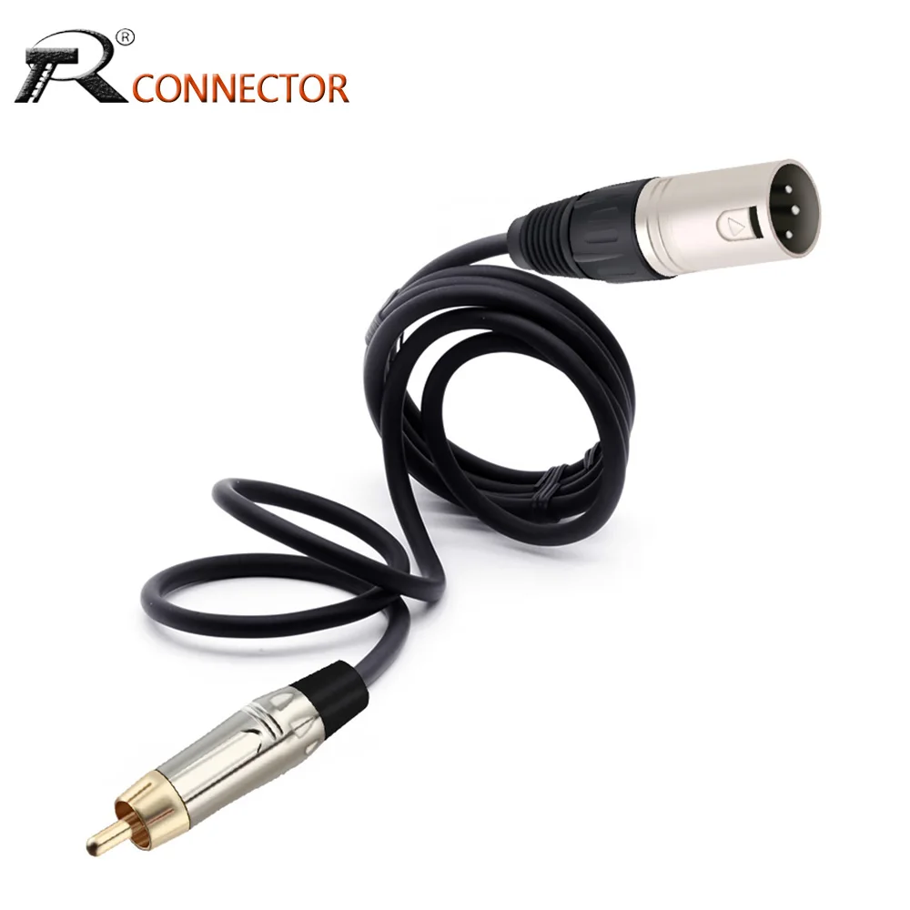 

3-контактный разъем RCA, Гладкий Серебристый штекер-штекер XLR, шнур XLR-Aux для сбалансированного микрофона, соединительный дюймовый Кабель для ...