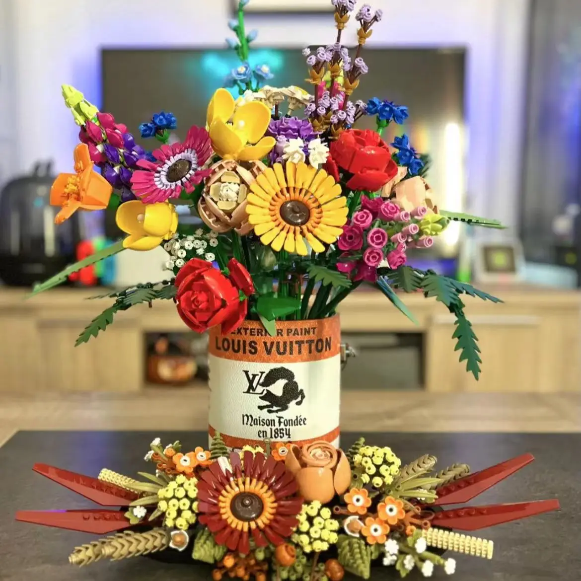 

FIT 10313 10314 Wildflower Dried Flower Bouquet Perpetual Home Decoration Plant Potted Model Building Block Gift Kid Set