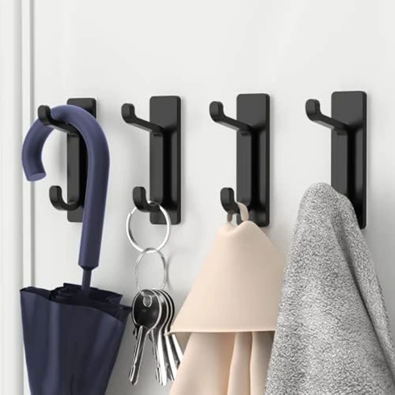 

Self Adhesive Hooks, Sticky Hooks Extra Strong, Hanging Up To 3KG, Metal Stainless Heavy Duty Stick On Wall Door Easy To Use