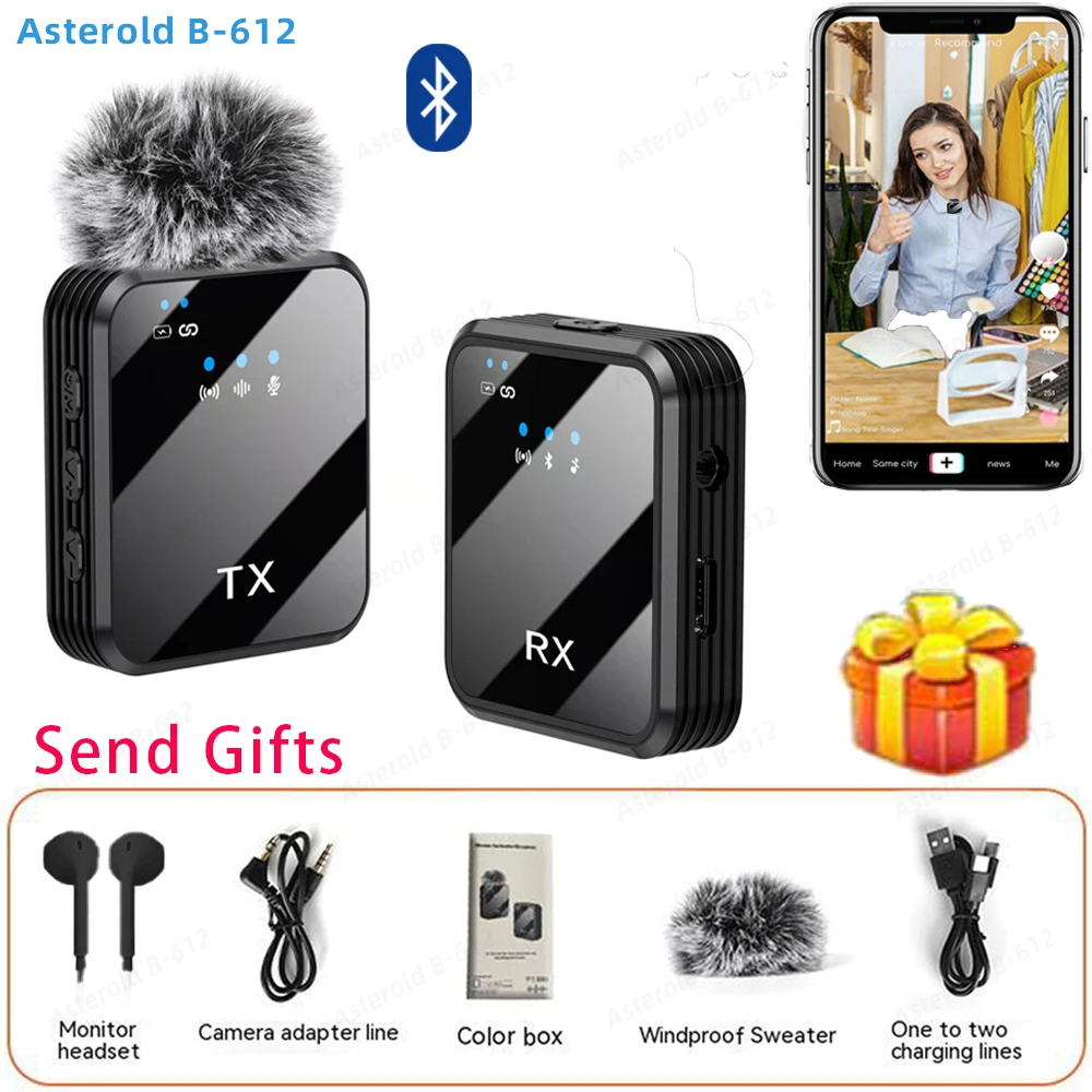 New wireless noise canceling microphone with gift portable anti -interference is used to recording iPhone Android video speech