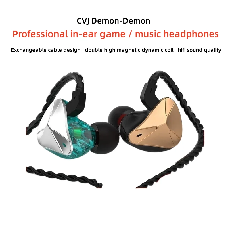 

CVJ- Magic Demon Wired In-Ear Dynamic Headphones Hifi Game K Song Earbuds Change Line Plugging High Quality