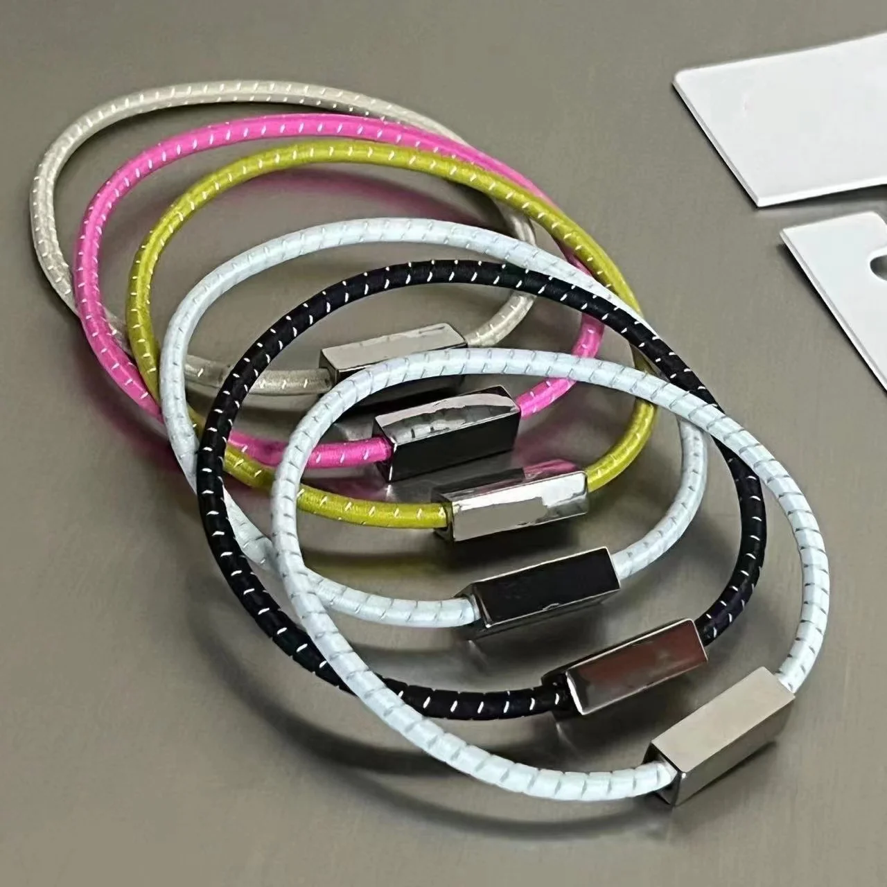 Lulu Sleek ang Strong Hair Ties Women Elastic Headband Gym Fitness Sports Hair Rope Reflective Yoga Hair Rope A Set of Six