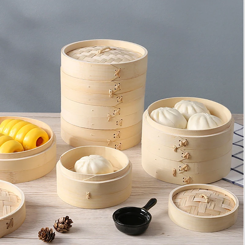 Bamboo Steamer Wedding Candy Box Bamboo Commercial Steamed Bun Steamed Bun Drawer Steamed Rack Cage Household Bamboo Woven images - 6